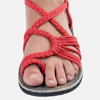 Women's Flat Summer Sandals with Braided Straps