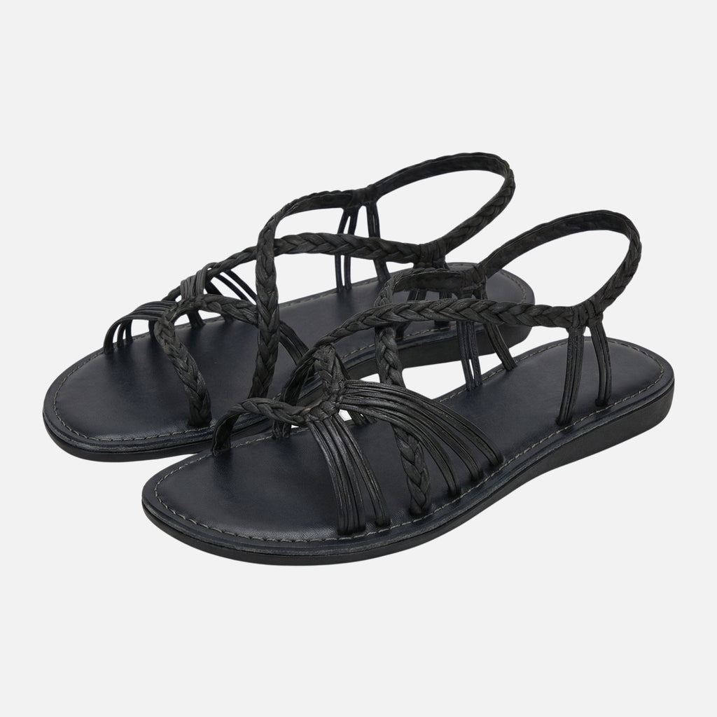Women's Flat Summer Sandals with Braided Straps