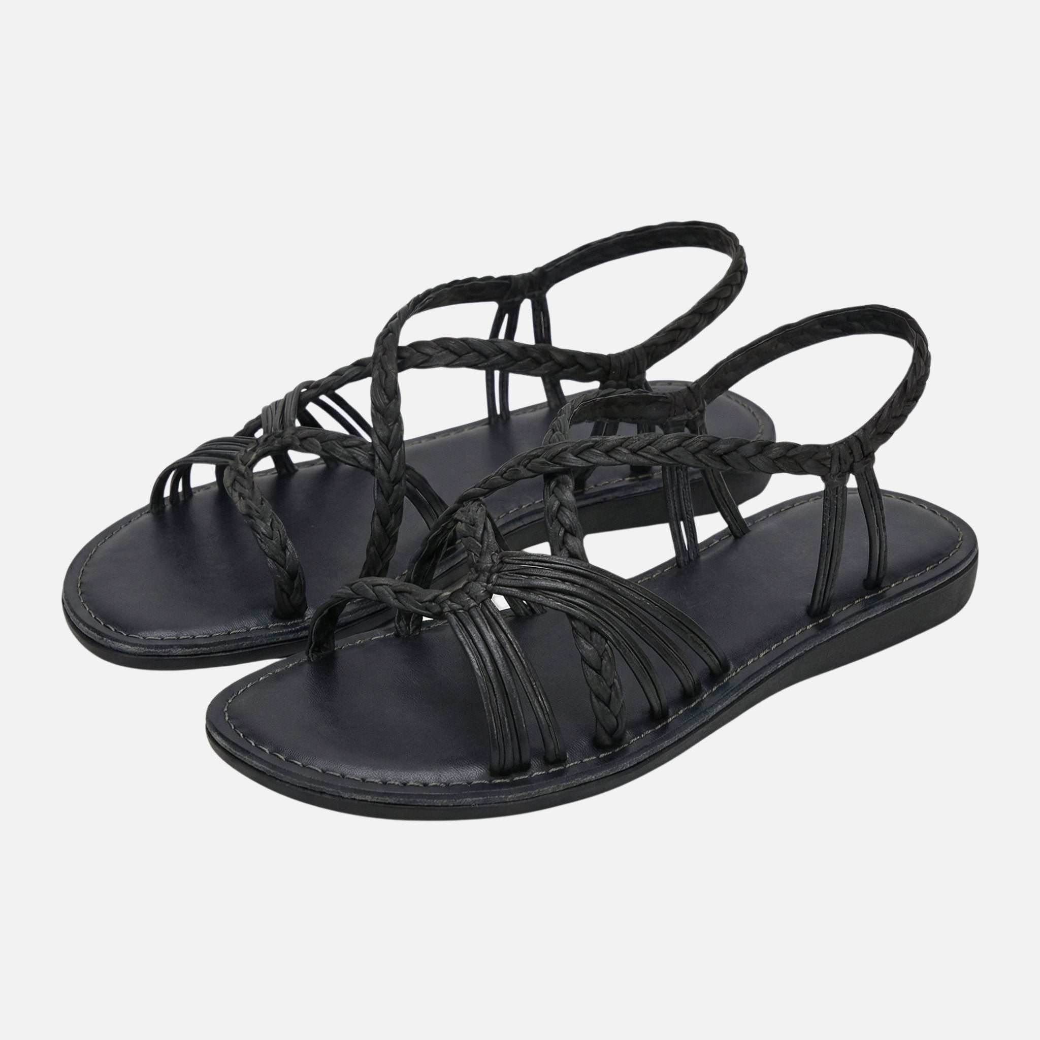 Women's Flat Summer Sandals with Braided Straps