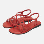 Women's Flat Summer Sandals with Braided Straps