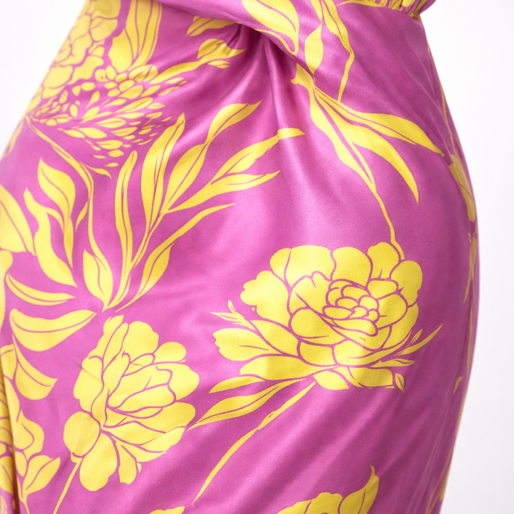 Women's Floral One-Shoulder Maxi Dress with Side Slit