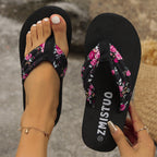 Women's Floral Platform Sandals with Chunky Sole