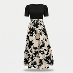 Women's Floral Maxi Dress with Puff Sleeves