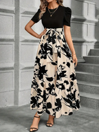Women's Floral Maxi Dress with Puff Sleeves