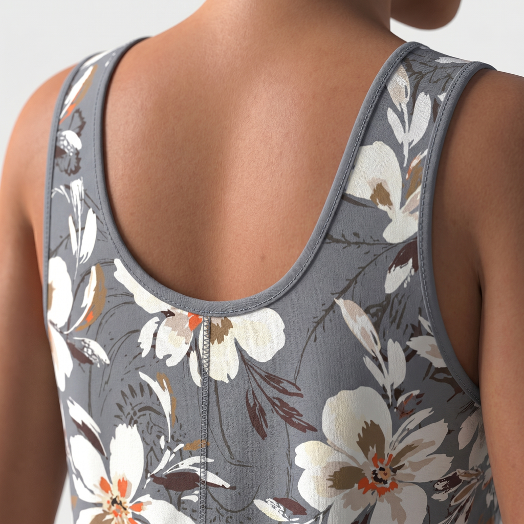 Women's Floral Tankini Swimwear with Side-Tie Top