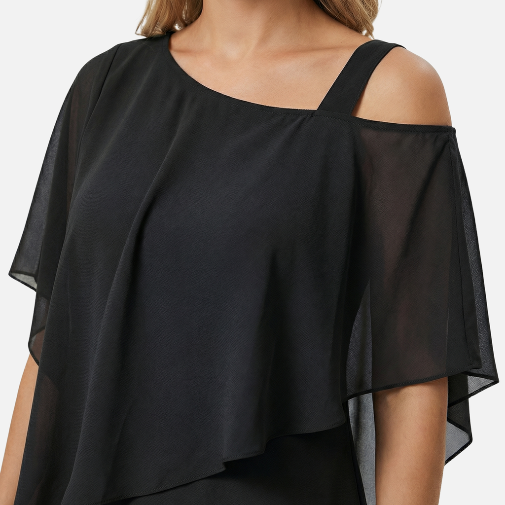 Women's Flowing Co-Ord Set with Cold-Shoulder Top