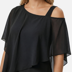 Women's Flowing Co-Ord Set with Cold-Shoulder Top