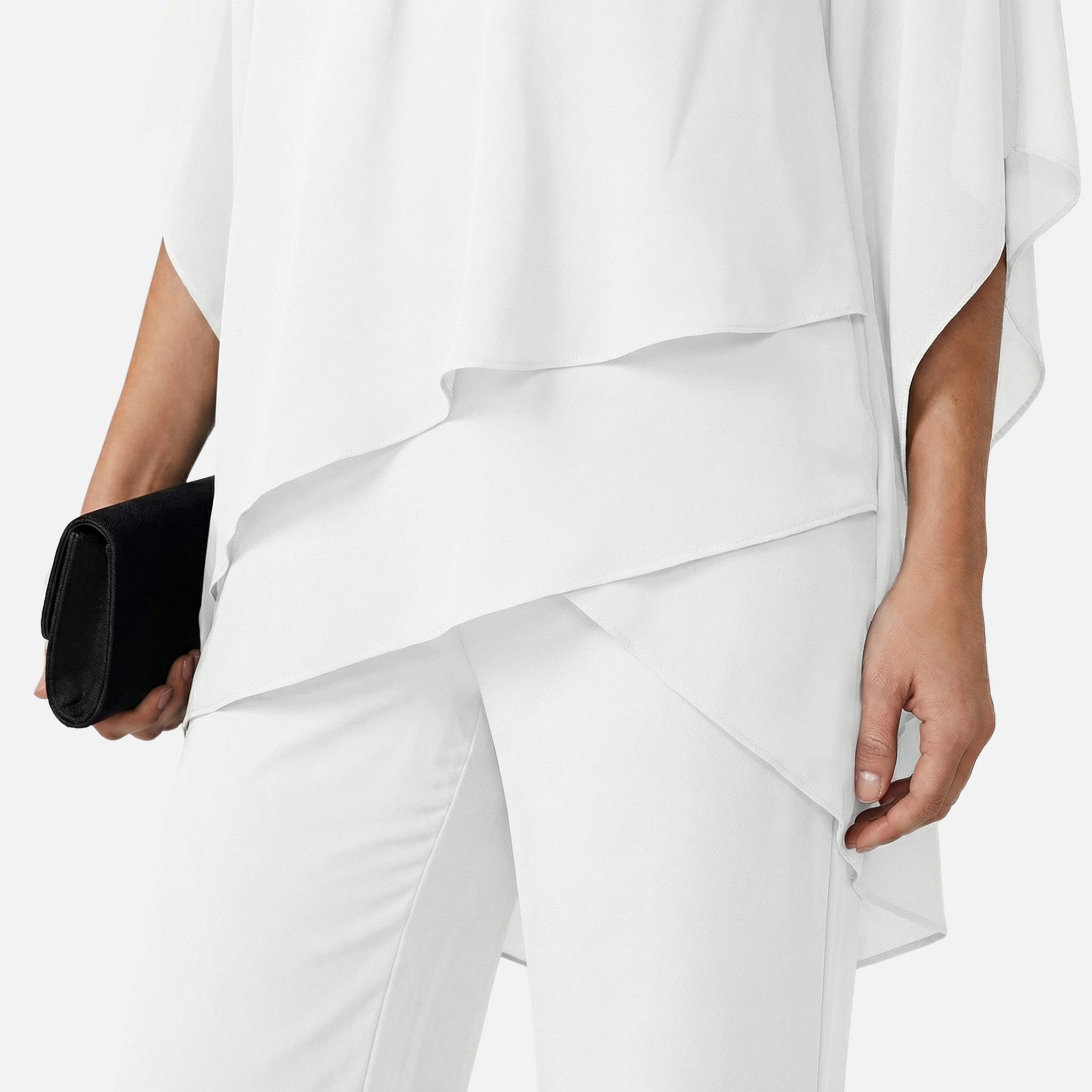 Women's Flowing Co-Ord Set with Cold-Shoulder Top