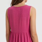 Women's Sleeveless Tiered Maxi Dress with V-Neck