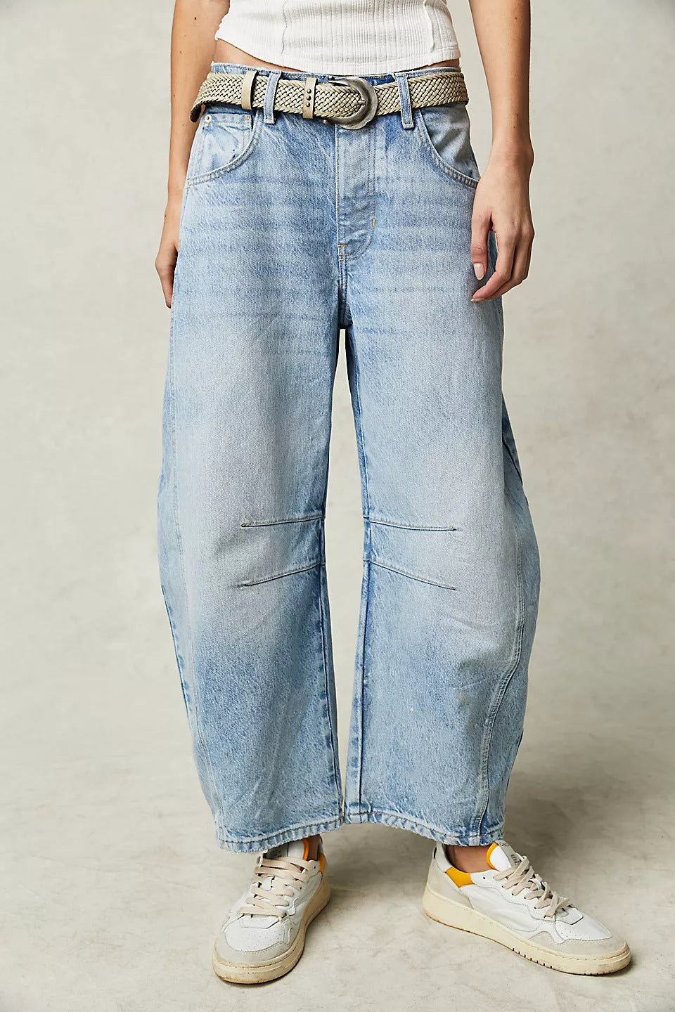 Women's High-Waist Wide-Leg Denim Jeans with Relaxed Fit