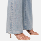 Women's High Waisted Flared Denim Jeans with Five-Pocket Styling