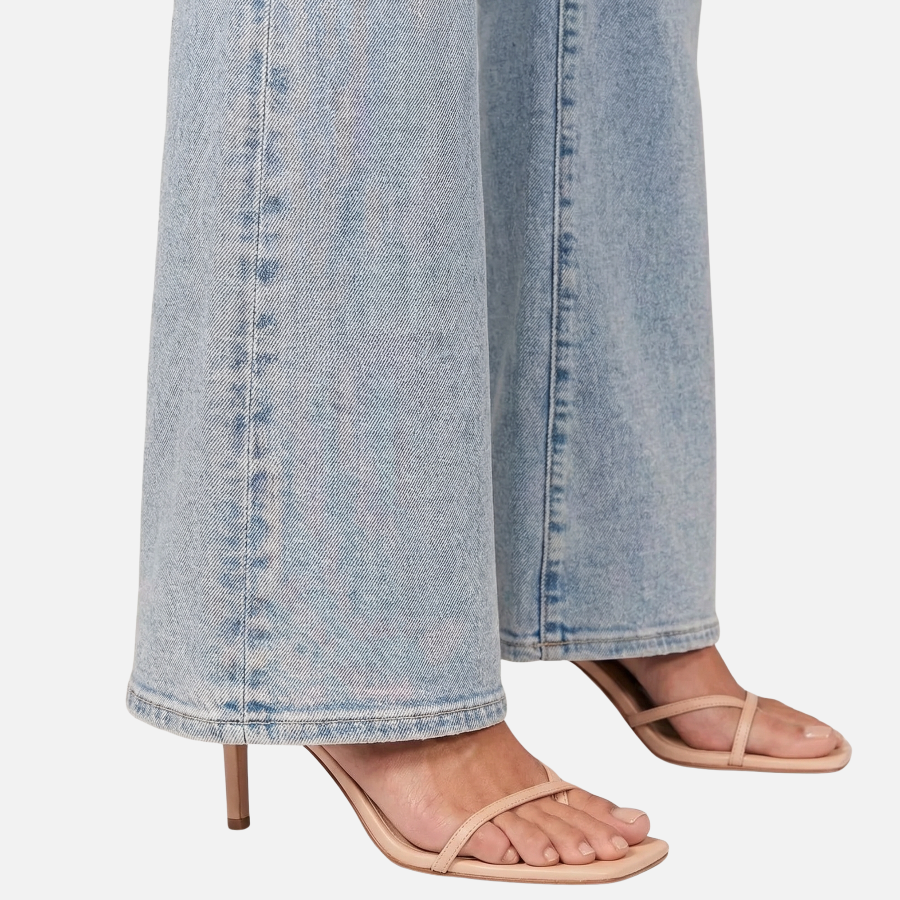 Women's High Waisted Flared Denim Jeans with Five-Pocket Styling