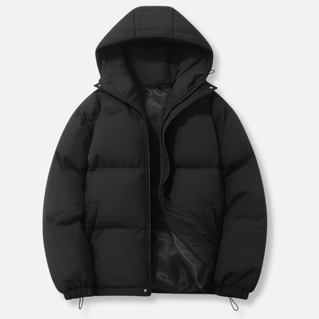 Women's Insulated Hooded Padded Jacket with Zip Closure