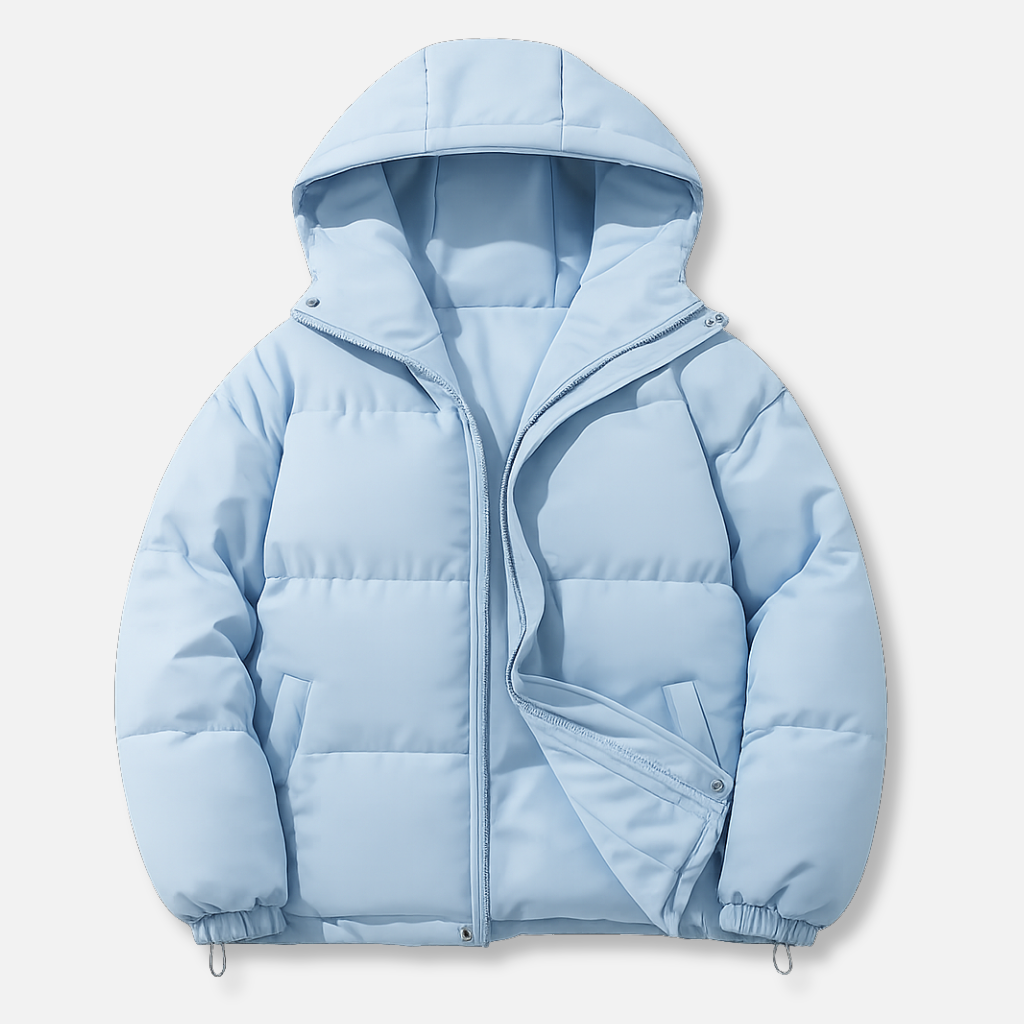 Women's Insulated Hooded Padded Jacket with Zip Closure