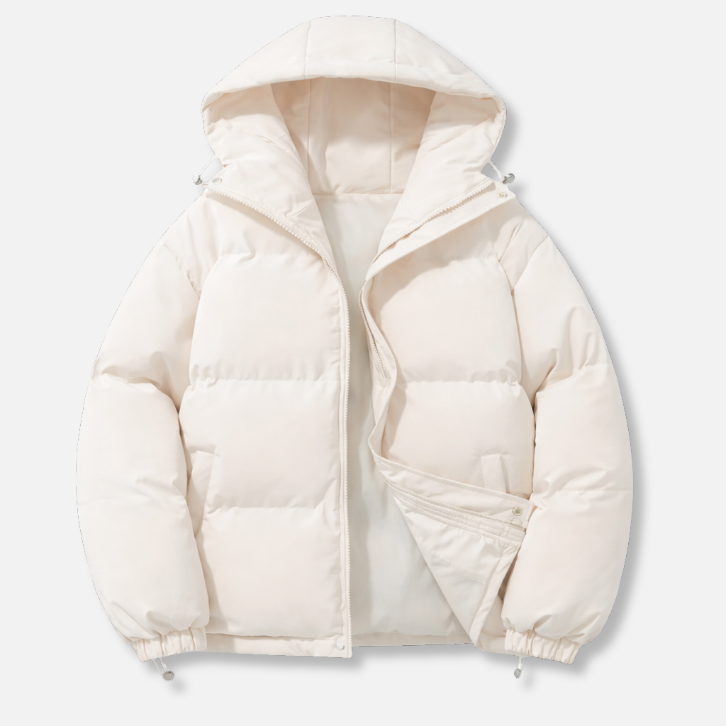 Women's Insulated Hooded Padded Jacket with Zip Closure