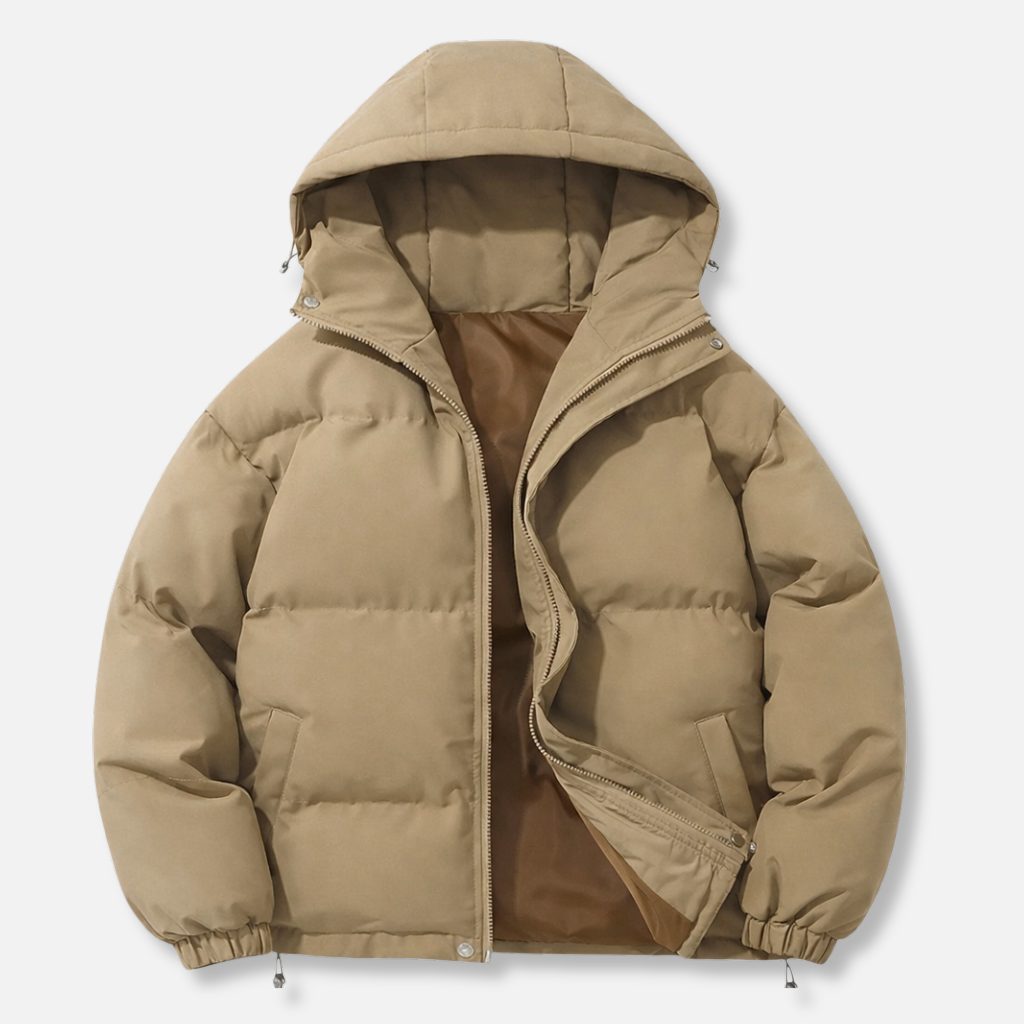 Women's Insulated Hooded Padded Jacket with Zip Closure