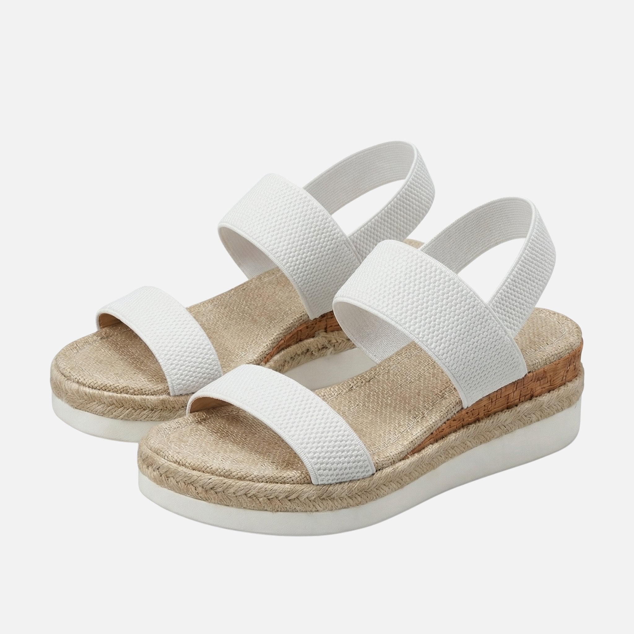 Women's Platform Sandals with Jute Espadrille Detail
