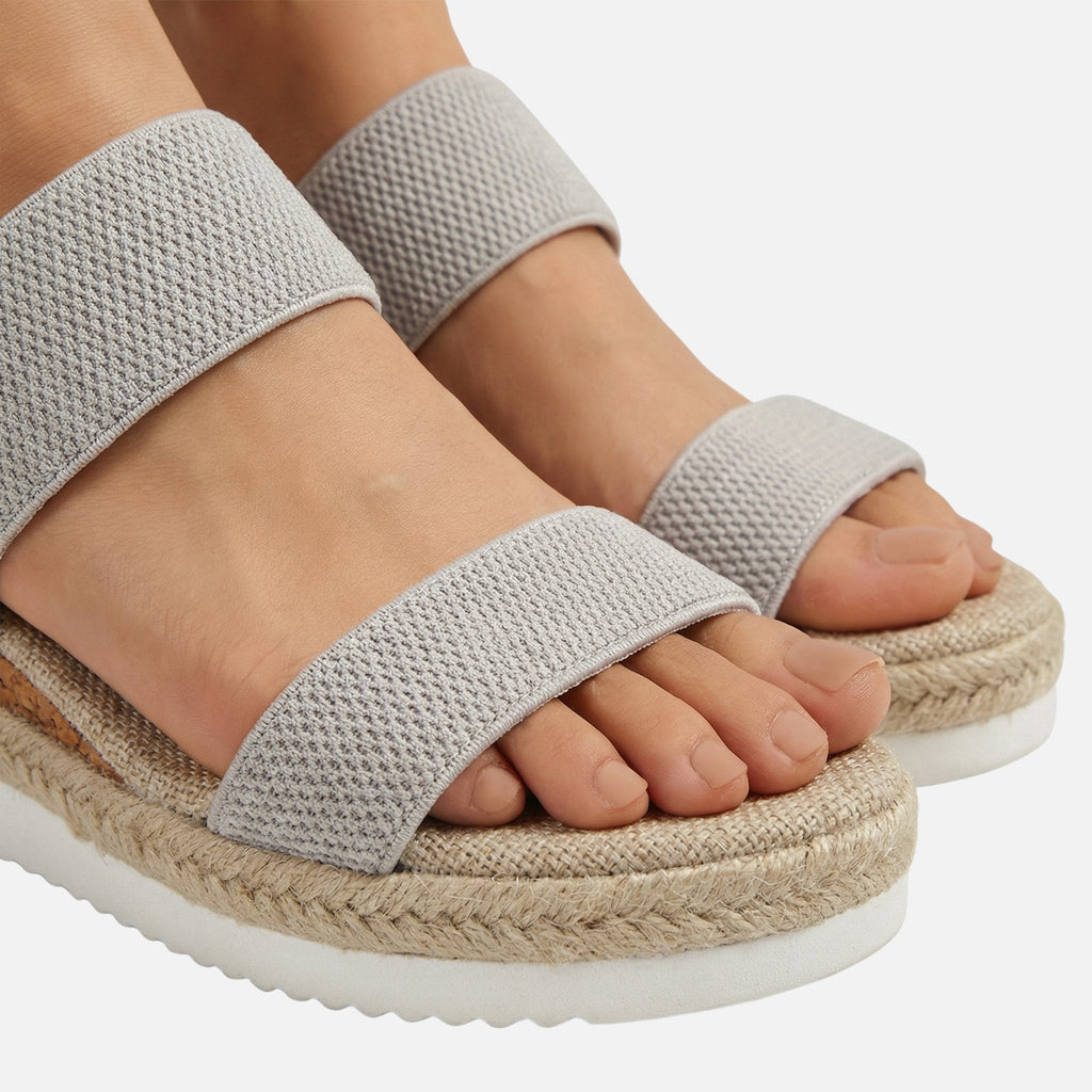 Women's Platform Sandals with Jute Espadrille Detail