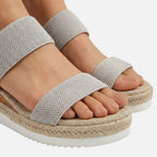 Women's Platform Sandals with Jute Espadrille Detail