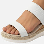 Women's Platform Sandals with Jute Espadrille Detail