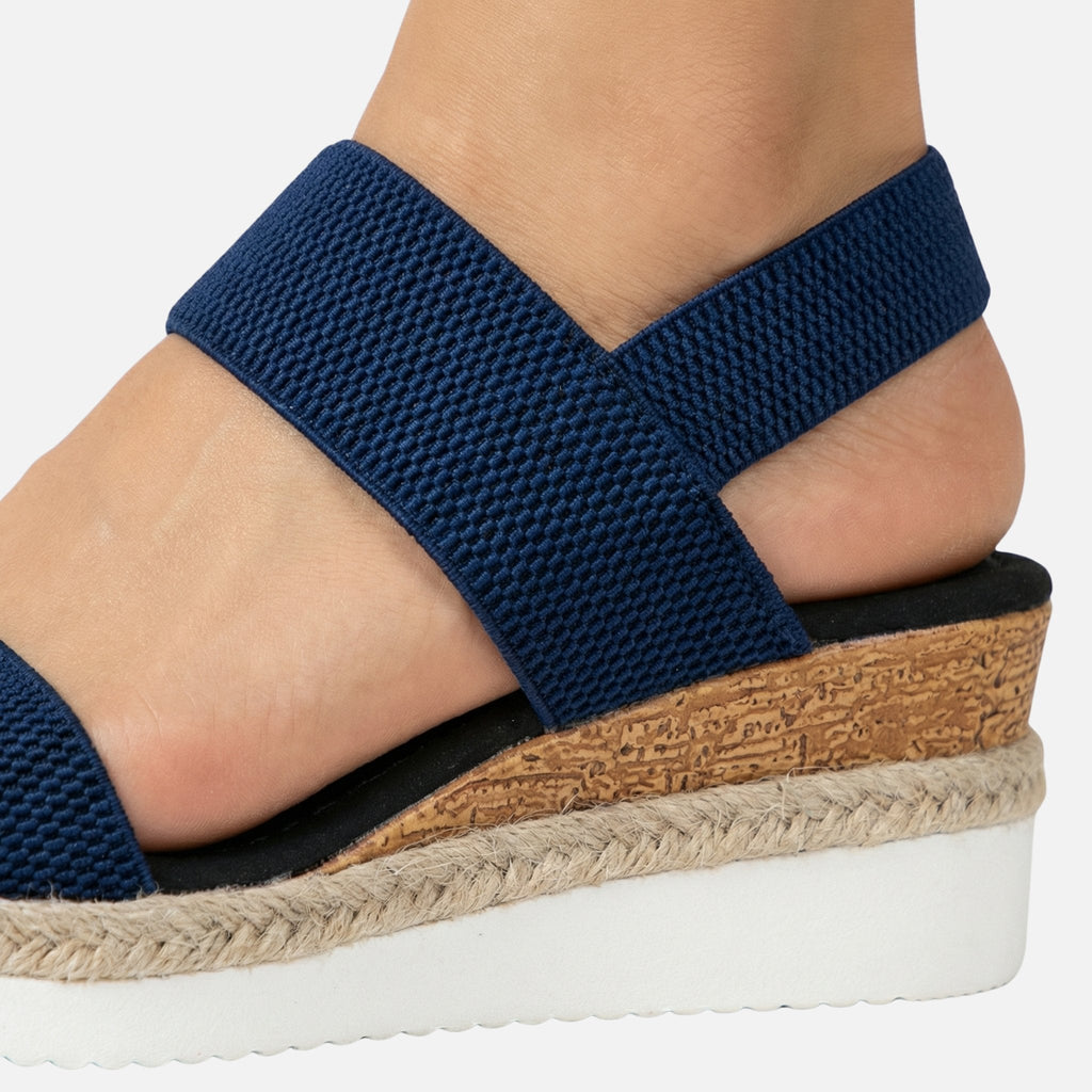 Women's Platform Sandals with Jute Espadrille Detail
