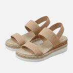 Women's Platform Sandals with Jute Espadrille Detail