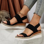 Women's Platform Sandals with Jute Espadrille Detail