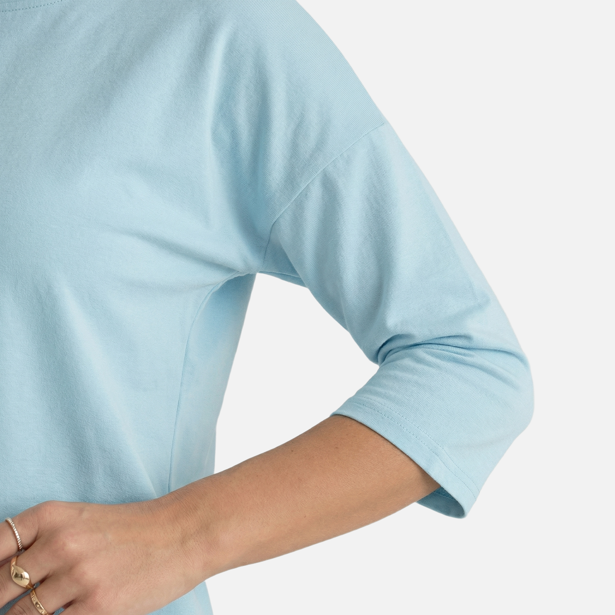 Women's Relaxed Knit Mini Dress with Three-Quarter Sleeves