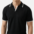 Men's Knit Polo Shirt with V-Neck Placket