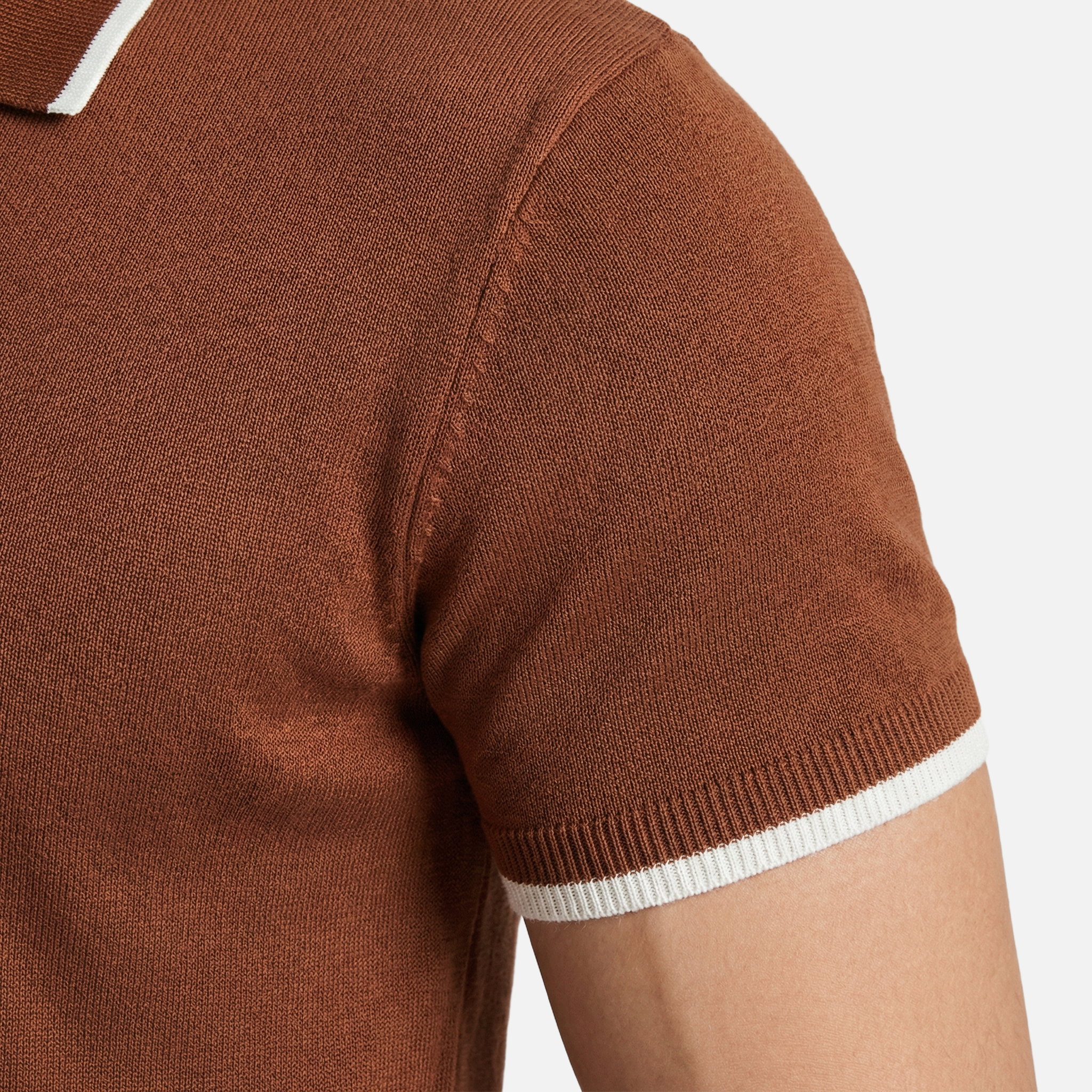 Men's Knit Polo Shirt with V-Neck Placket