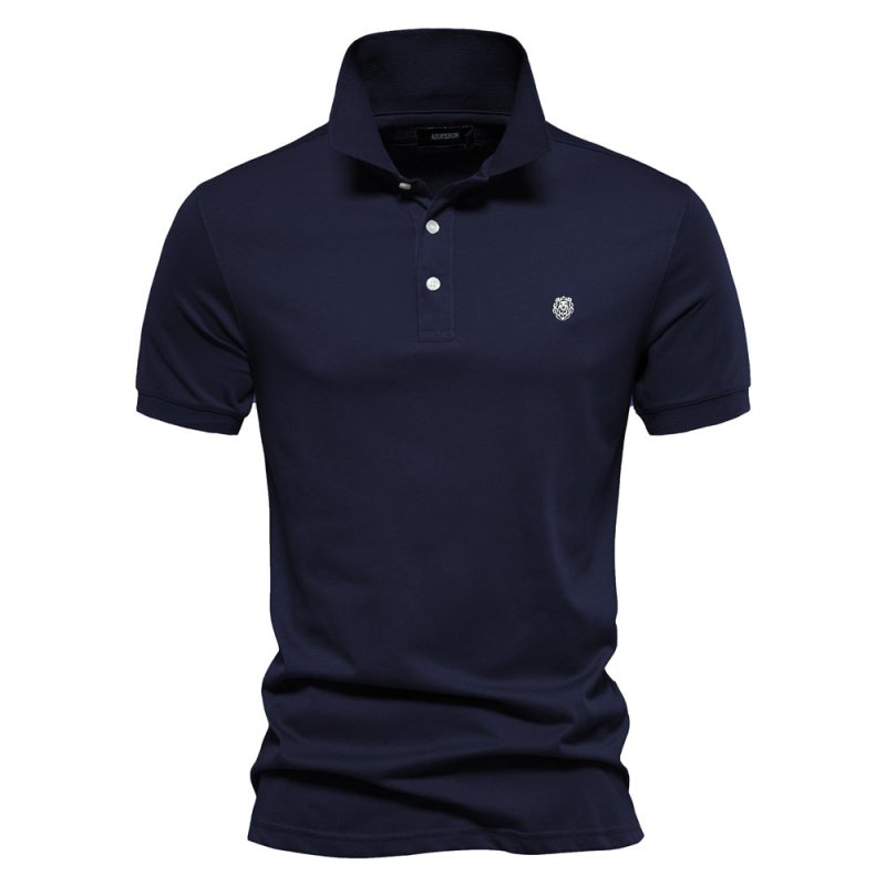 Men's Knit Polo Shirt with Two-Button Placket