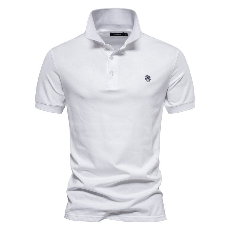 Men's Knit Polo Shirt with Two-Button Placket