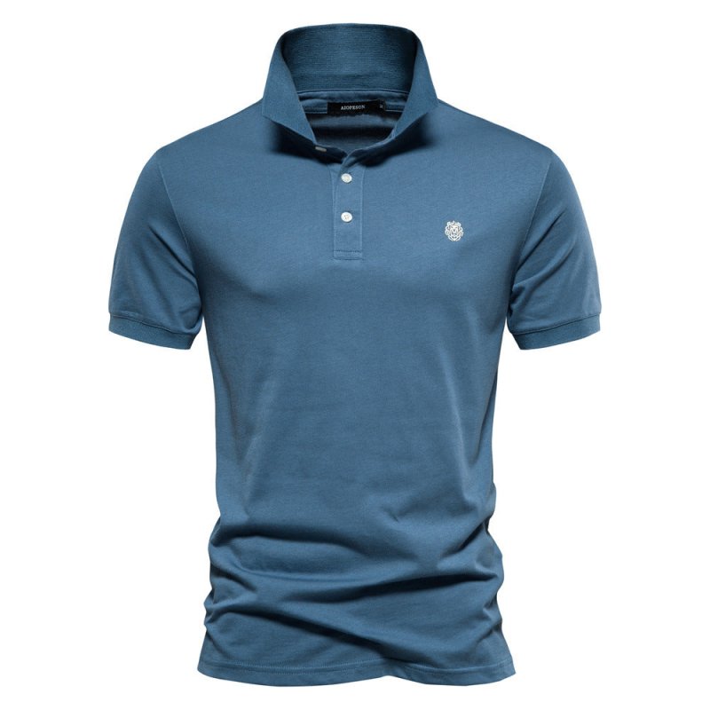 Men's Knit Polo Shirt with Two-Button Placket