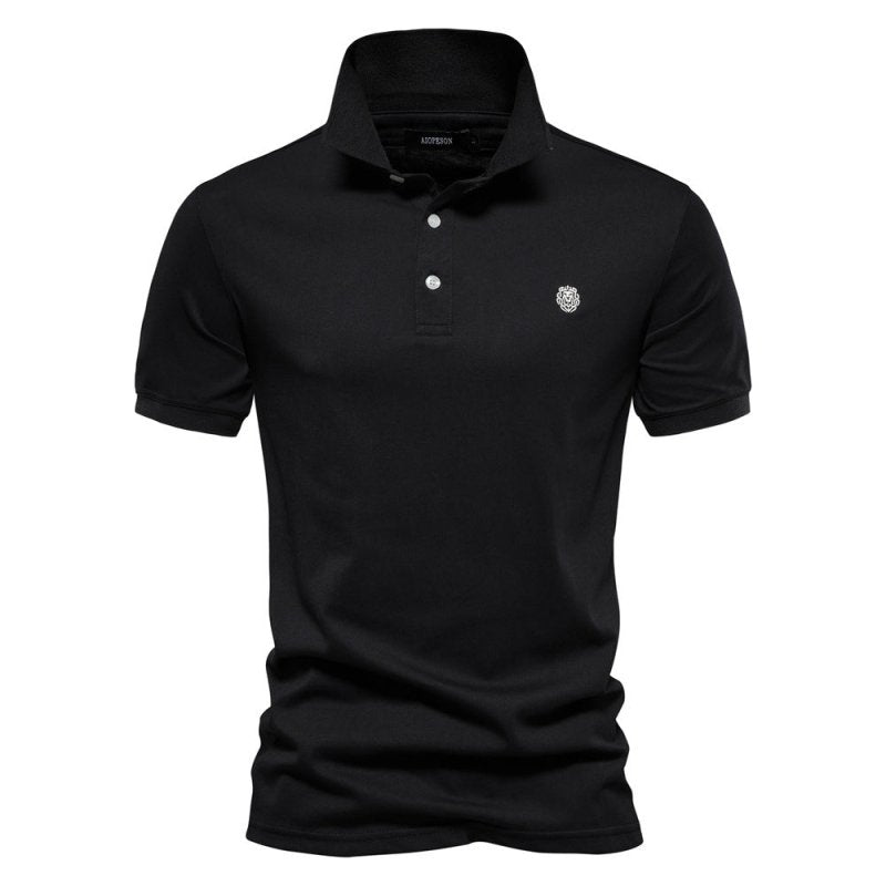Men's Knit Polo Shirt with Two-Button Placket