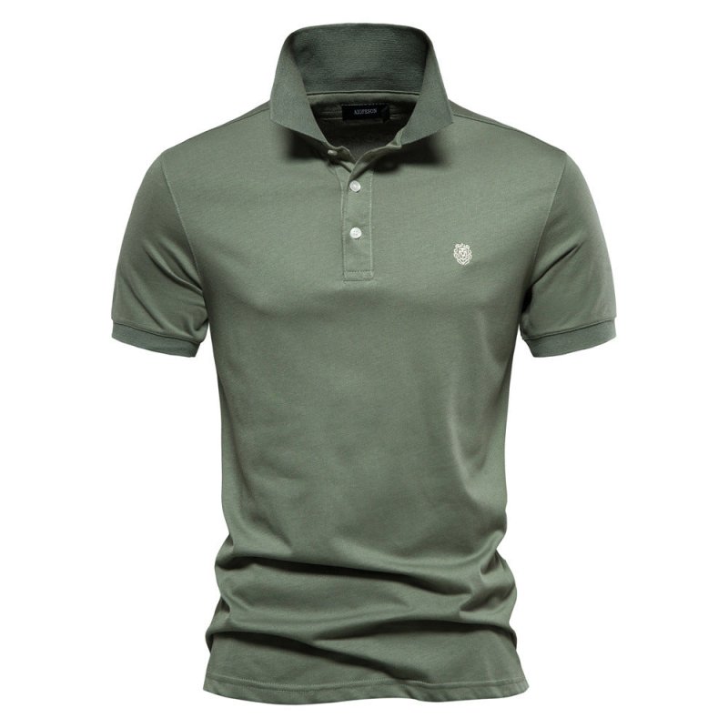 Men's Knit Polo Shirt with Two-Button Placket