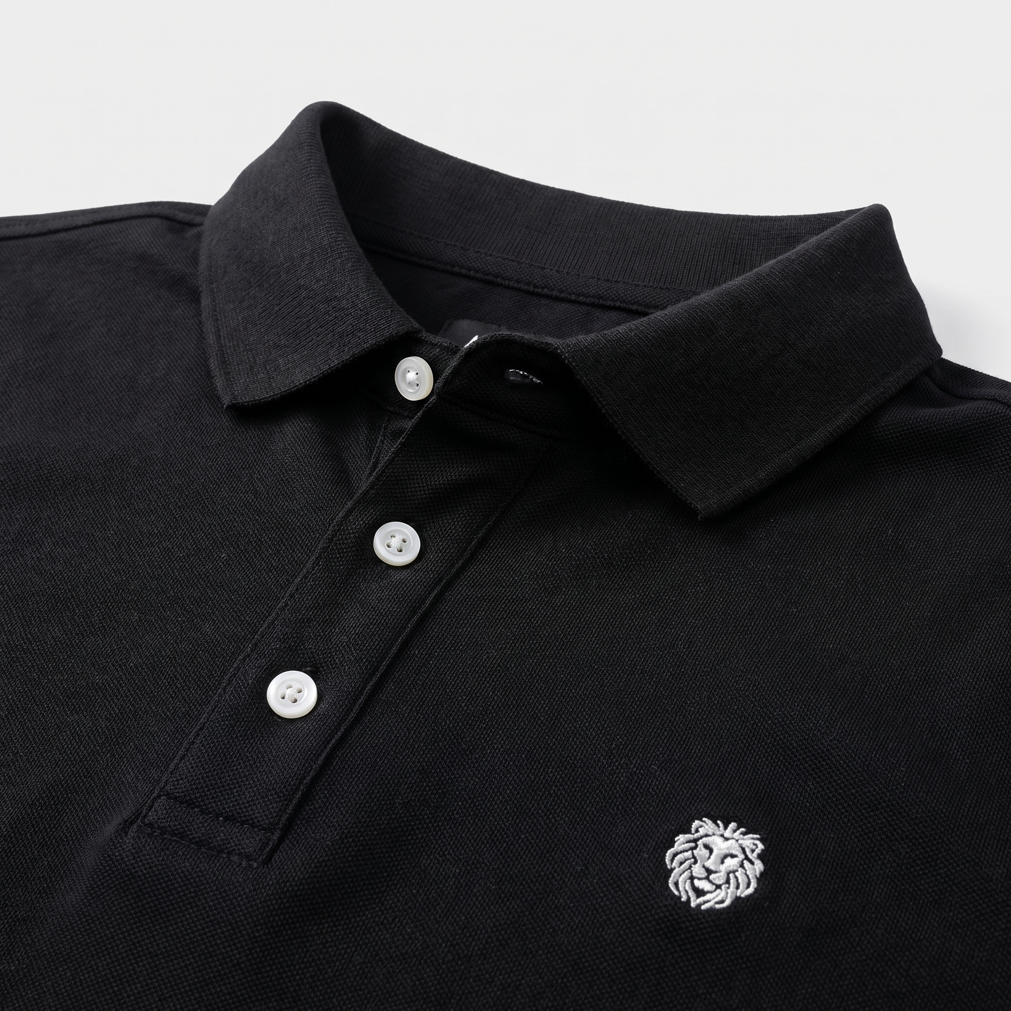 Men's Knit Polo Shirt with Two-Button Placket