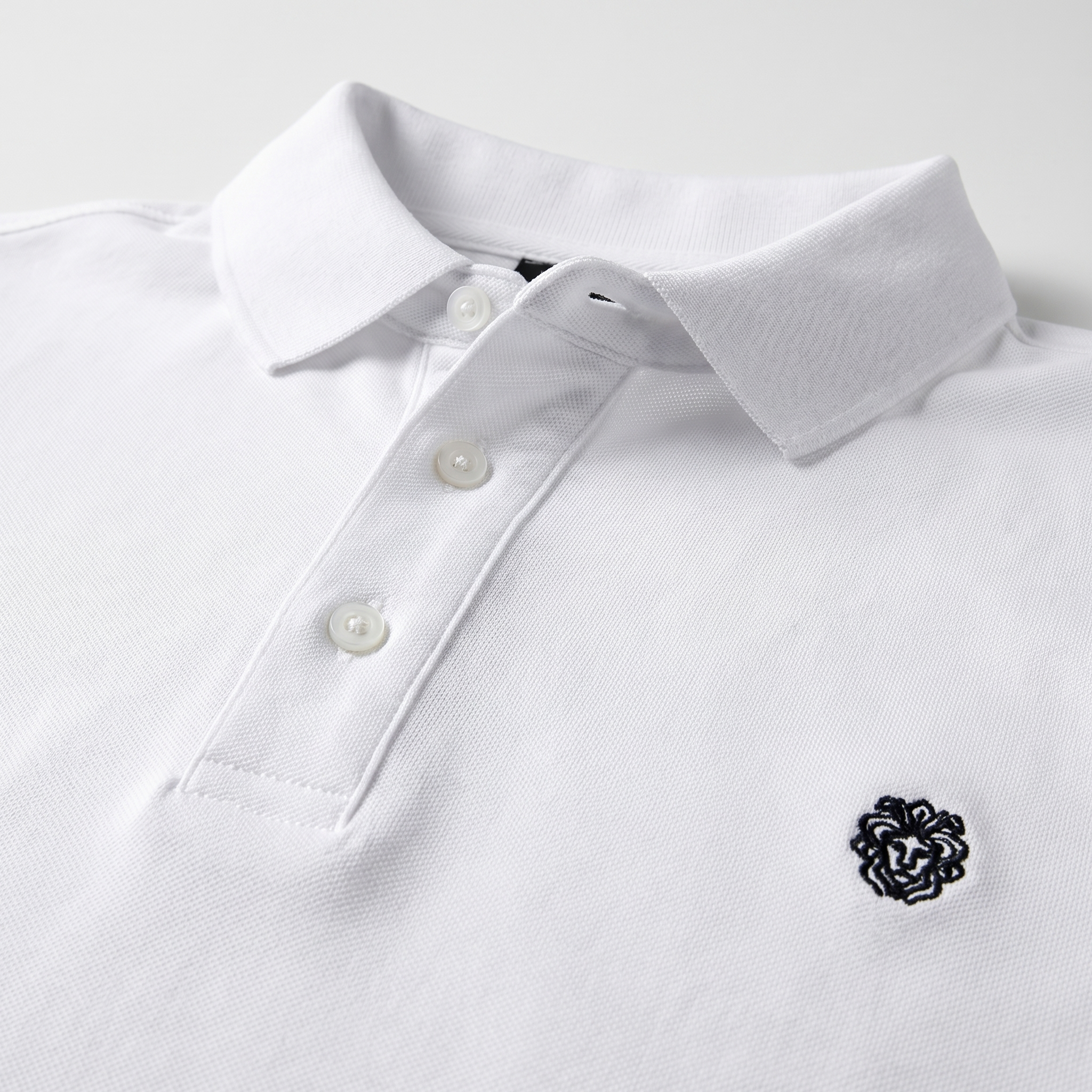 Men's Knit Polo Shirt with Two-Button Placket