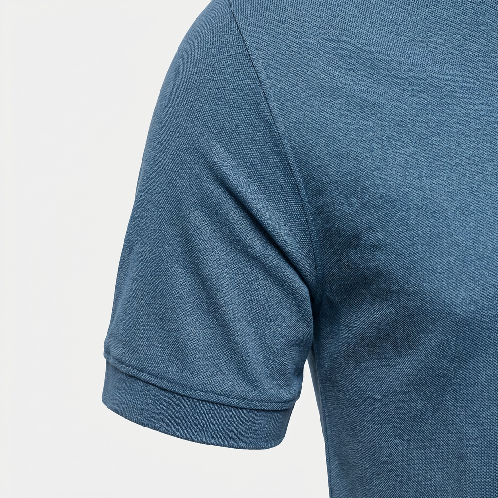 Men's Knit Polo Shirt with Two-Button Placket