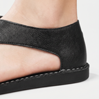 Men's Crossover Strap Leather-Look Sandal with Closed Toe