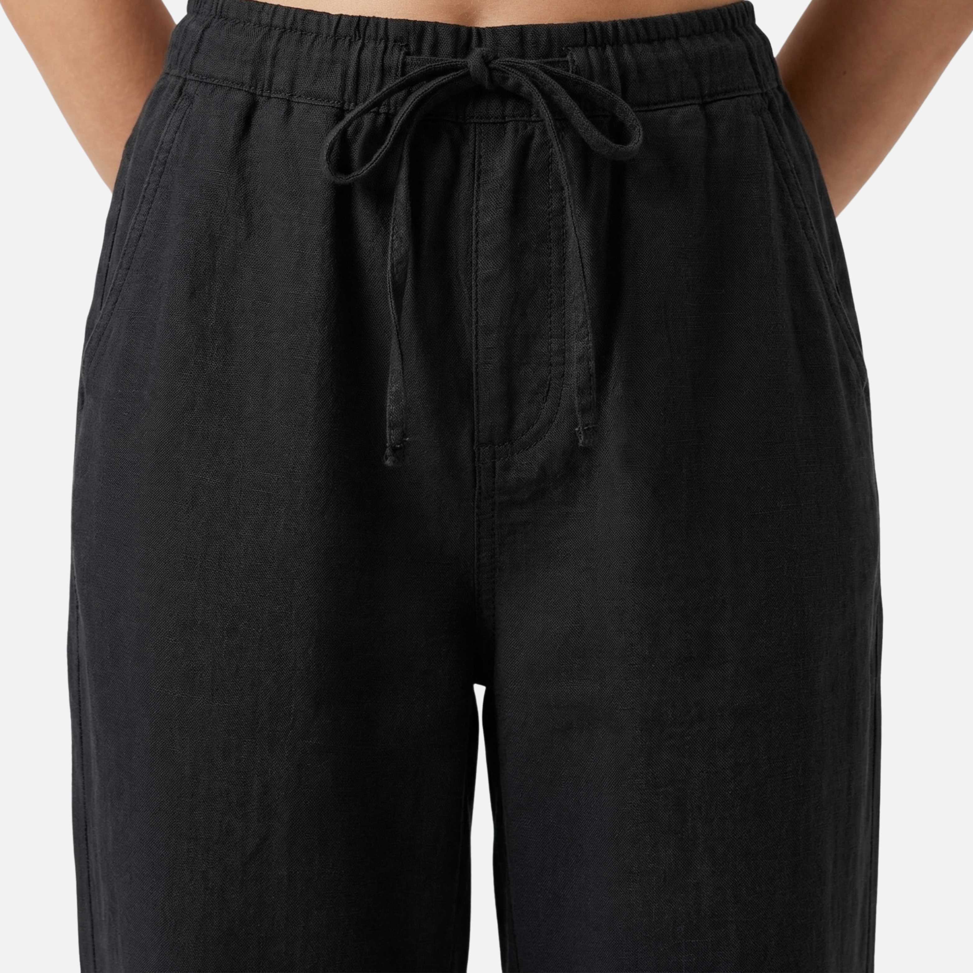 Women's Relaxed Linen Pants with Drawstring Waist