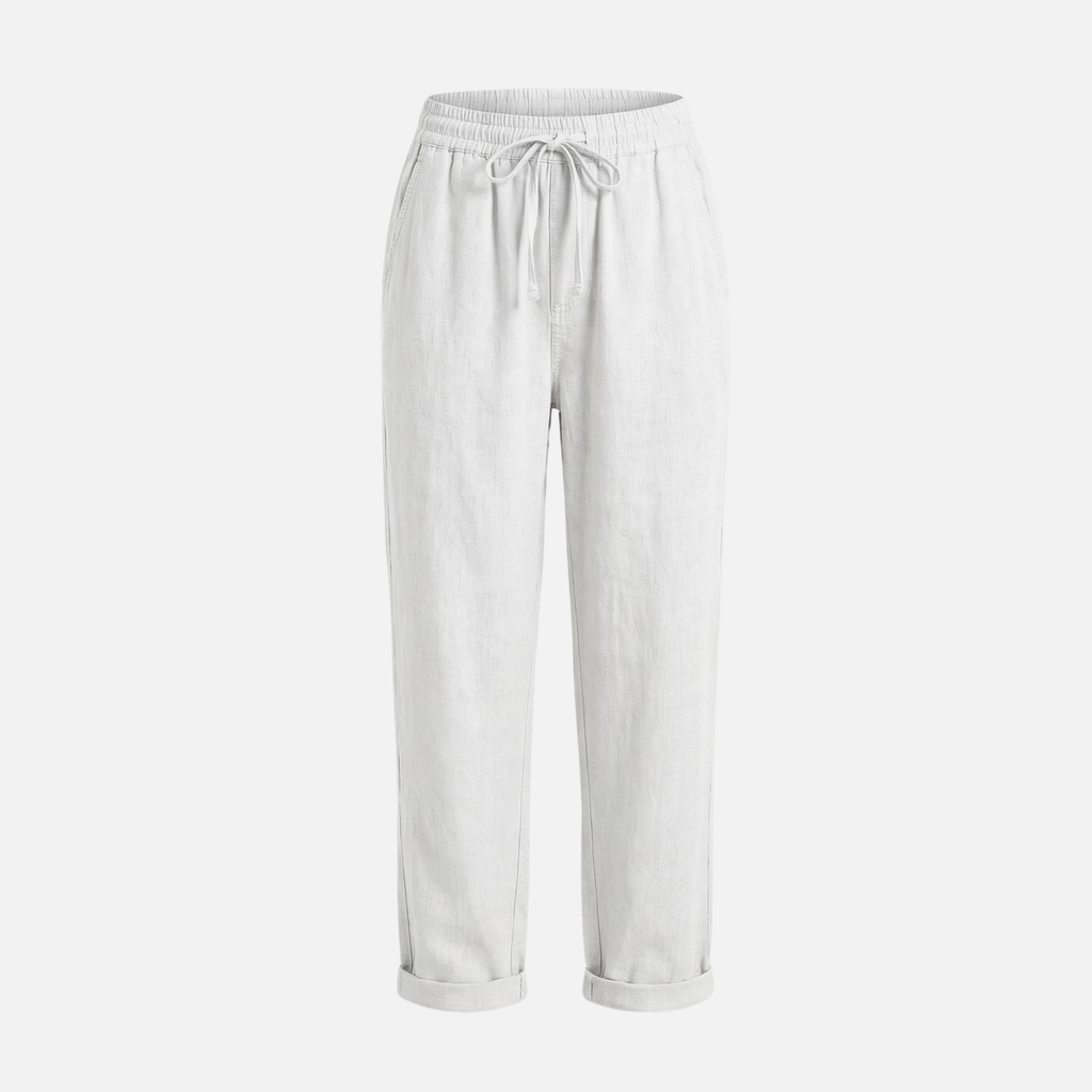 Women's Relaxed Linen Pants with Drawstring Waist