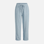 Women's Relaxed Linen Pants with Drawstring Waist