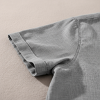 Men's Relaxed Linen-Texture Shirt with Spread Collar