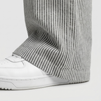 Women's Linen-Blend Wide-Leg Pants with Vertical Stripes