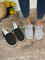 Women's Linen Slip-On Loafers with Elastic Laces