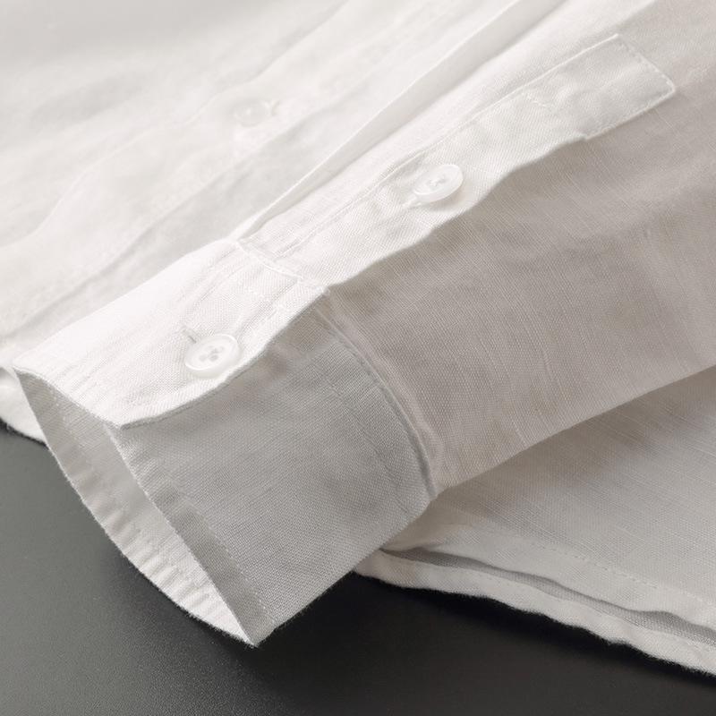 Men's Relaxed Linen Hooded Shirt with Drawstring