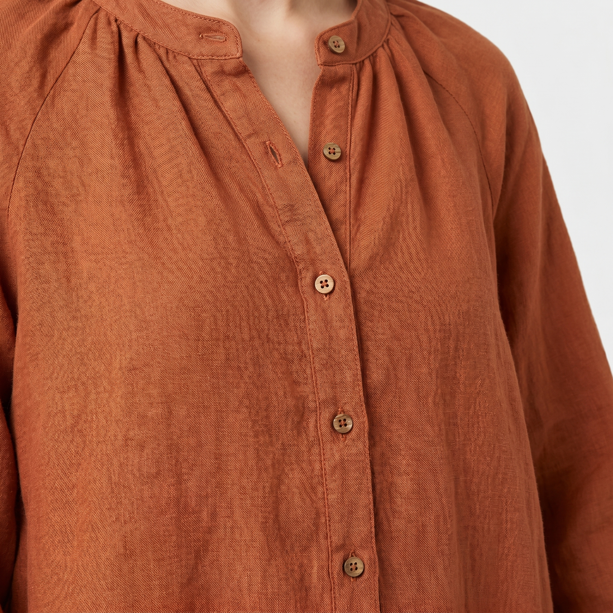Women's Linen Maxi Dress with Button Front