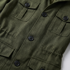 Men's Relaxed Linen Jacket with Four Flap Pockets