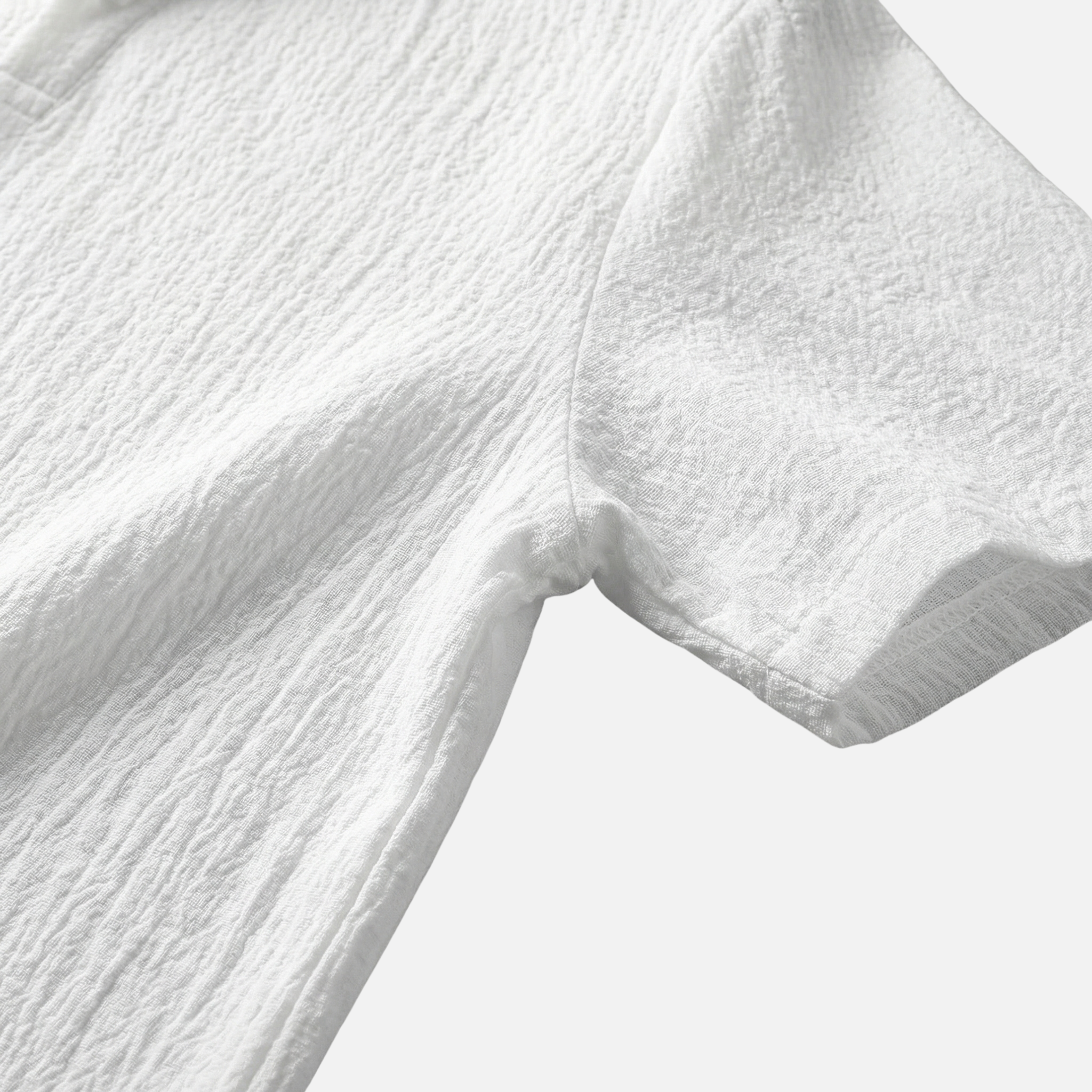 Men's Short-Sleeve Linen Set with Drawstring Waist Pants