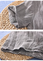Men's Relaxed Linen Shirt with Rolled Cuffs